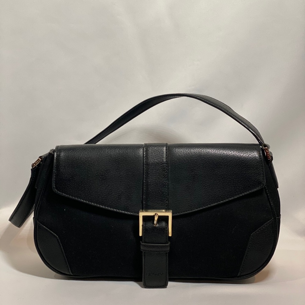 DKNY Signature Black Canvas Shoulder Bag